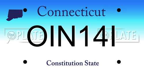 OIN14I Connecticut License Plate