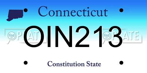 OIN213 Connecticut License Plate