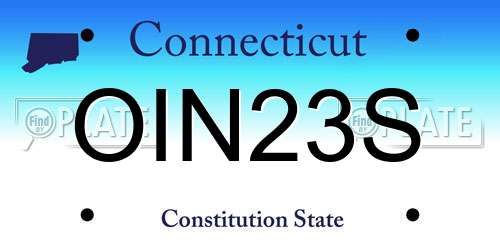 OIN23S Connecticut License Plate
