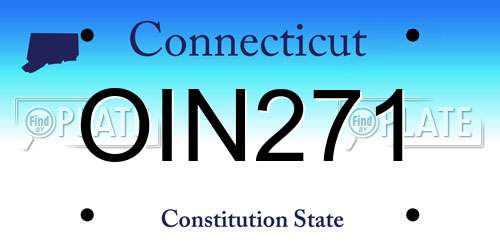 OIN271 Connecticut License Plate