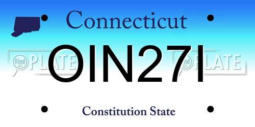 OIN27I Connecticut License Plate