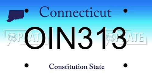 OIN313 Connecticut License Plate