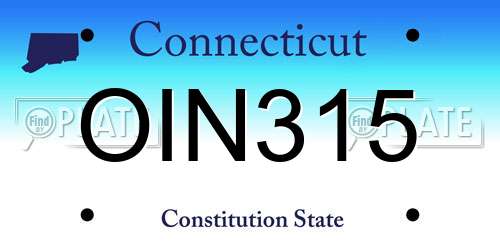 OIN315 Connecticut License Plate