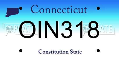 OIN318 Connecticut License Plate