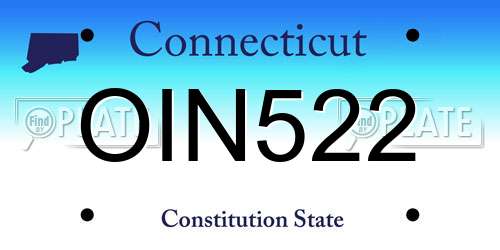 OIN522 Connecticut License Plate