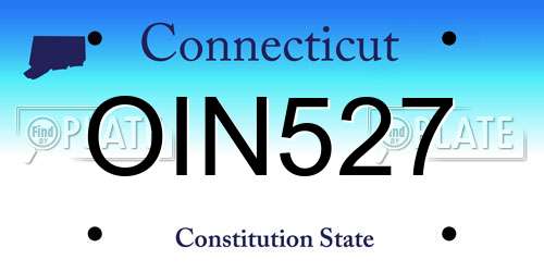 OIN527 Connecticut License Plate
