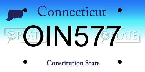 OIN577 Connecticut License Plate