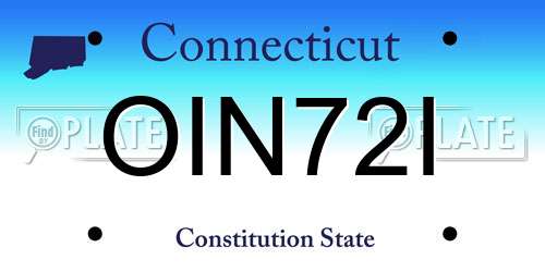 OIN72I Connecticut License Plate