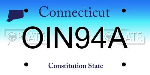 OIN94A Connecticut License Plate