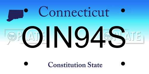 OIN94S Connecticut License Plate