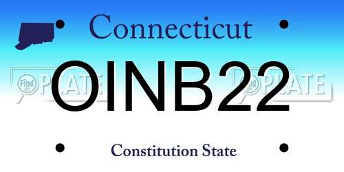 OINB22 Connecticut License Plate