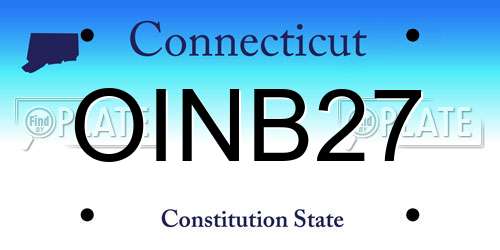 OINB27 Connecticut License Plate