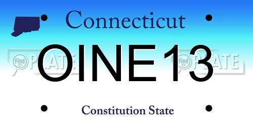 OINE13 Connecticut License Plate