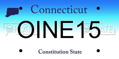 OINE15 Connecticut License Plate