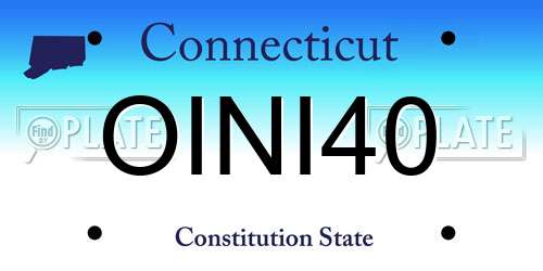OINI40 Connecticut License Plate