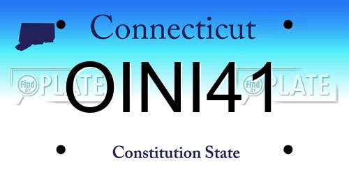 OINI41 Connecticut License Plate