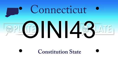 OINI43 Connecticut License Plate