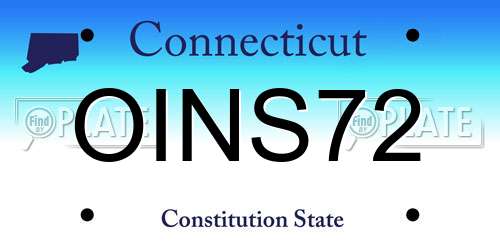 OINS72 Connecticut License Plate