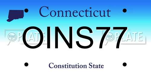 OINS77 Connecticut License Plate