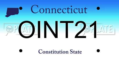 OINT21 Connecticut License Plate