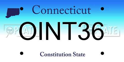 OINT36 Connecticut License Plate