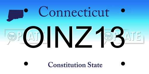 OINZ13 Connecticut License Plate
