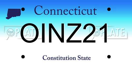 OINZ21 Connecticut License Plate