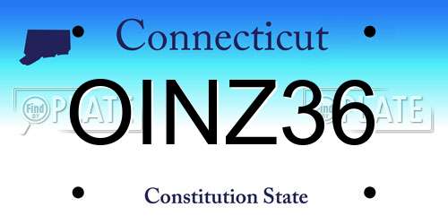 OINZ36 Connecticut License Plate