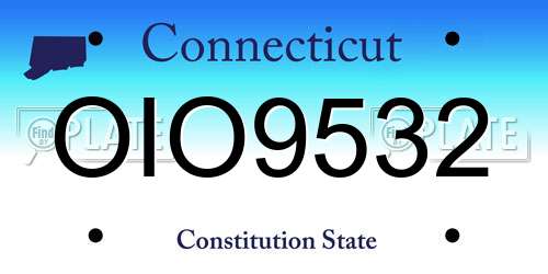OIO9532 Connecticut License Plate