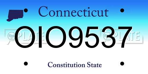 OIO9537 Connecticut License Plate