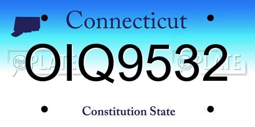 OIQ9532 Connecticut License Plate