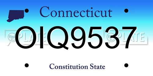 OIQ9537 Connecticut License Plate