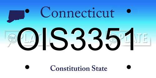 OIS3351 Connecticut License Plate