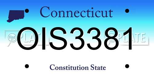 OIS3381 Connecticut License Plate