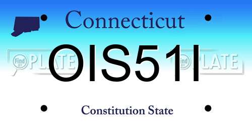 OIS51I Connecticut License Plate