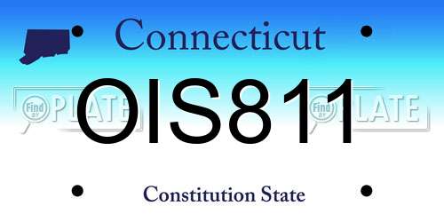 OIS811 Connecticut License Plate