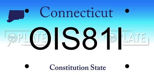 OIS81I Connecticut License Plate