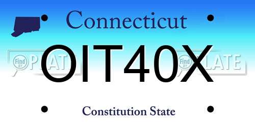OIT40X Connecticut License Plate