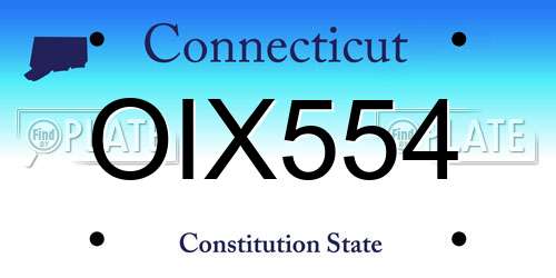 OIX554 Connecticut License Plate