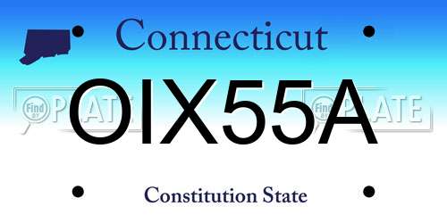 OIX55A Connecticut License Plate