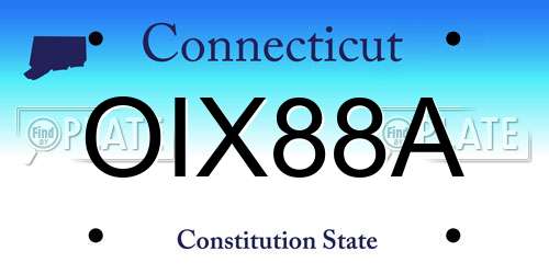 OIX88A Connecticut License Plate