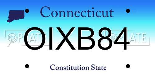 OIXB84 Connecticut License Plate