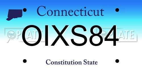 OIXS84 Connecticut License Plate