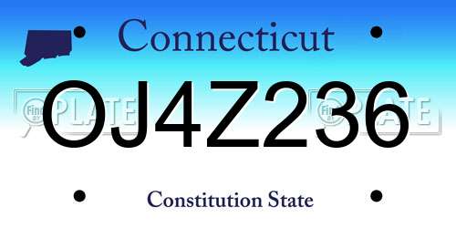 OJ4Z236 Connecticut License Plate