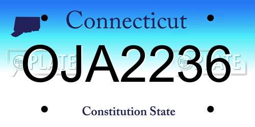 OJA2236 Connecticut License Plate