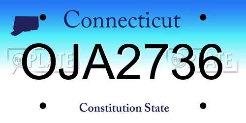 OJA2736 Connecticut License Plate