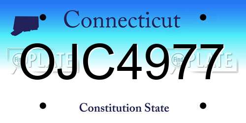 OJC4977 Connecticut License Plate