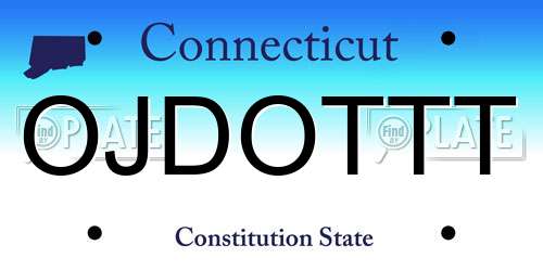 OJDOTTT Connecticut License Plate