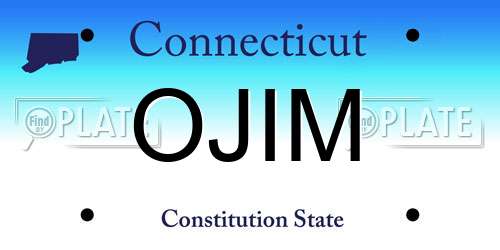 OJIM Connecticut License Plate