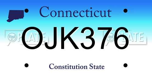 OJK376 Connecticut License Plate